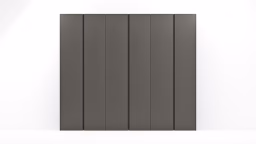 Drehtürenschrank Loretto - B ca. 280 cm, Melamin matt, Anthrazit