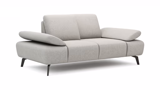 Sofa Theodor – 2-Sitzer inkl. Armlehne/Sitztiefe verstellbar, Stoff, Beige