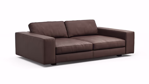 Sofa Aprino 1 - 3,5-Sitzer XXL, Dickleder, Dunkelbraun, Armlehne Block breit