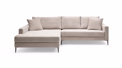 Ecksofa- Ecke links, 3-Sitzer, Stoff, Beige