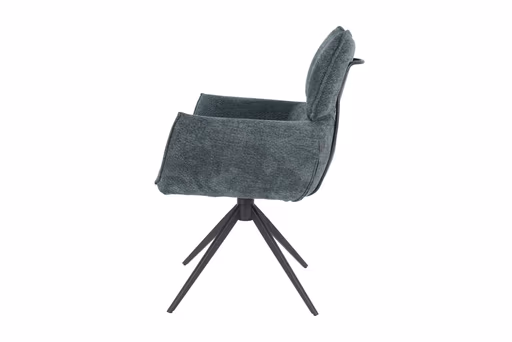 Armlehnstuhl MARGIT - drehbar, Stoff, Graublau