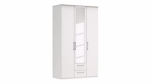 Drehtürenschrank Viana - B. ca. 136 cm, Lack, Weiß