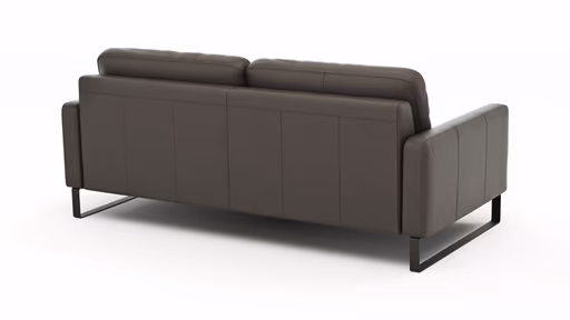 Sofa Enna - 3,5-Sitzer, Armlehne A, Leder, Schwarz, Kufe, Schwarz