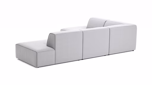 Ecksofa Elementos - Ecke links mit 1-Sitzer und Abschlusselement, Stoff, Hellgrau