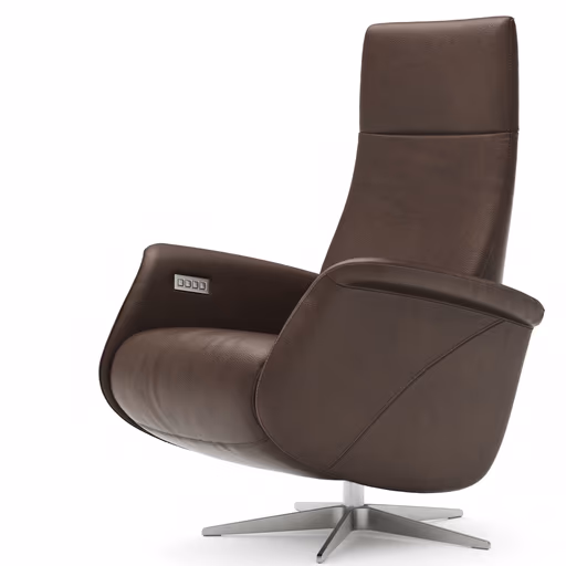 Relaxsessel Girona -  Relaxfunktion (motorisch), Leder, Dunkelbraun