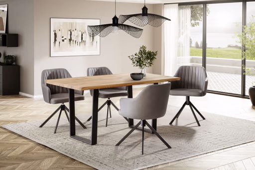 Armlehnstuhl - Stoff, Dunkelgrau