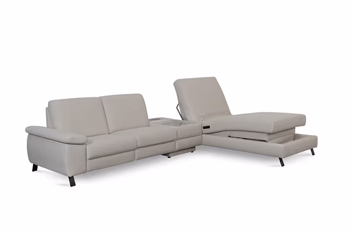  Ecksofa Colombia - 2,5-Sitzer mit Ecke rechts. Stoff, Elfenbein