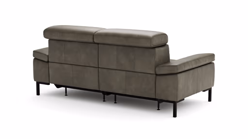 Sofa Hudson - 2,5-Sitzer, inkl. Relaxfunktion (motorisch) und Kopfteil/Armlehnen verstellbar, Leder, Braungrün