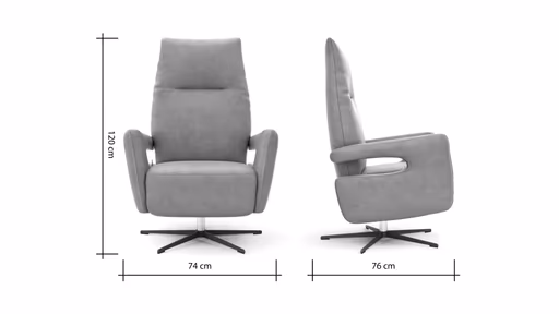 Relaxsessel Lucero 2.0 -  Kopfteil/Fußteil/Rückenlehne verstellbar, Leder, Cognac