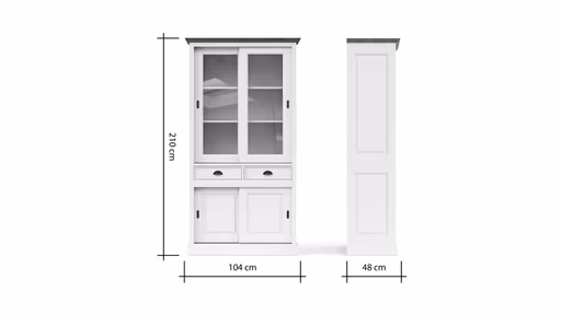 Schiebetürenschrank Louisiana - teilmassiv, Weiß