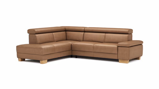 Ecksofa Philadelphia -  Ecke links, 2,5-Sitzer, Kopfteil verstellbar (manuell), Stoff, Braun