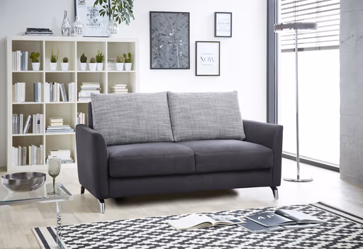 Sofa - Schlaffunktion, Stoff, Schwarz