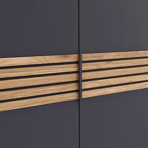 Drehtürenschrank Viana - B ca. 303cm, Lack, Anthrazit