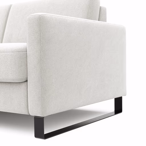 Schlafsofa Laredo - Longchair mit 2-Sitzer rechts inkl. Schlaffunktion mit Bettkasten, Stoff, Graubeige