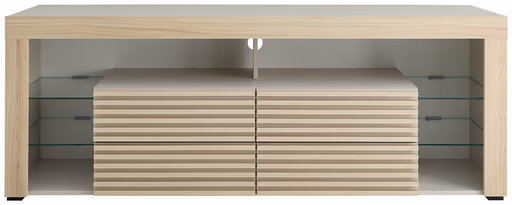 TV-Lowboard - mit Beleuchtung, B ca. 179 cm, Kaschmir, Riva Eiche Nachbildung
