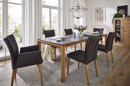 Esstisch 5000 - ausziehbar, LB ca. 160x90 cm, Kunststoff, Schwarz