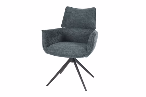 Armlehnstuhl MARGIT - drehbar, Stoff, Graublau