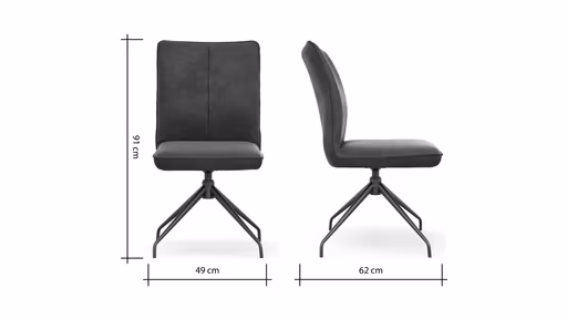 Stuhl Calyra - drehbar, Stoff, Anthrazit