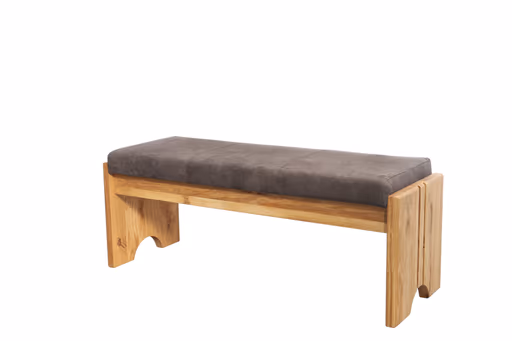 Polsterbank - mit Truhe, Breite ca. 130 cm, Stoff, dunkelbraun, Eiche massiv