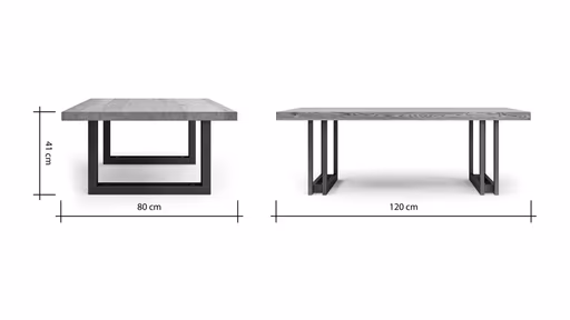 Couchtisch Oakhaven - BHL ca. 80x41x120 cm, Zerreiche massiv, natur geölt