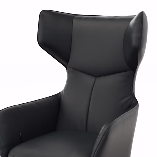 Sessel Noto Relax II - Rückenlehne verstellbar, Leder, schwarz