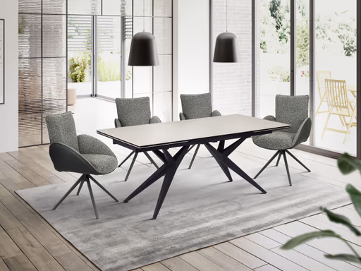 Armlehnstuhl MAURA - drehbar, Stoff, Anthrazit