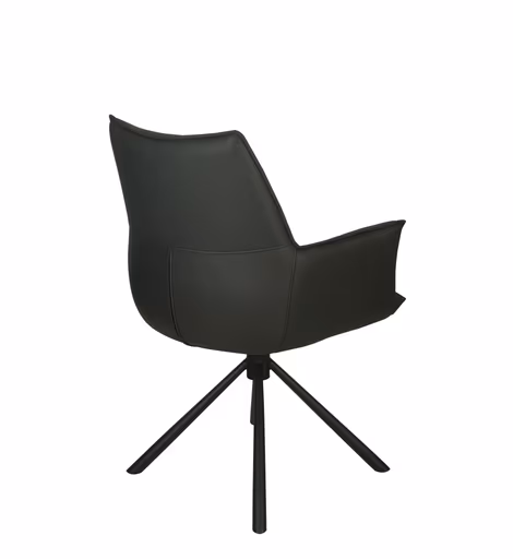 Armlehnstuhl MAKANA - drehbar, Stoff, Schwarz