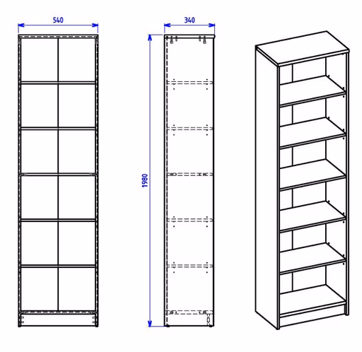 Regal - B ca. 54 cm, Sonoma Eiche Nachbildung