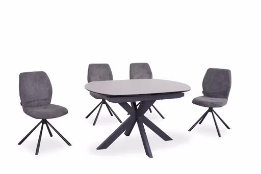 Stuhl MANOA - drehbar, Stoff, Dunkelgrau