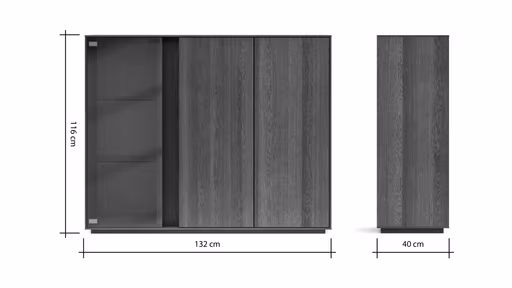 Highboard Saratoga - Buche massiv, silbergrau geölt