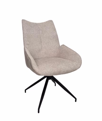 Stuhl MAUREEN - drehbar, Stoff, Creme