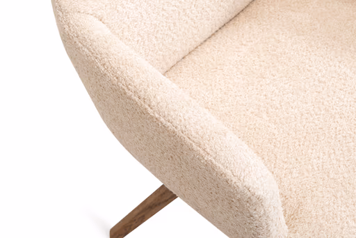 Armlehnstuhl - drehbar, Stoff, Beige