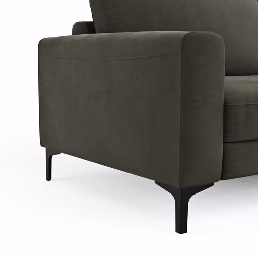 Sofa Oviedo - 3-Sitzer, Stoff, Braungrün