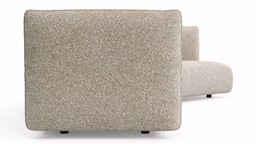 Trapezsofa Motone - 2-Sitzer mit Ecke rechts, Stoff, Beige