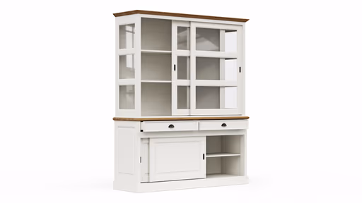 Buffetschrank Louisiana - mit Schiebetüren, teilmassiv, Weiß