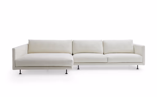 Ecksofa Cuneo - Longchair links, 2-Sitzer, Boucle, Creme