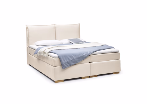 Boxspringbett SANDRIN A- Liegefläche ca. 180x200 cm, Stoff, Creme