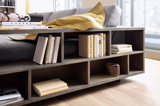 Ecksofa Aprino 1 - 2,5-Sitzer mit Longchair rechts, Leder, Grau