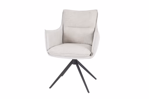 Armlehnstuhl MANDY - drehbar, Stoff, Silbergrau