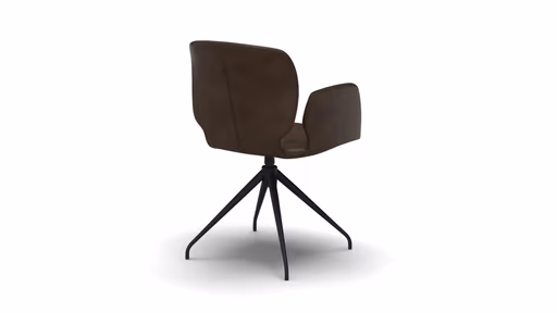 Armlehnstuhl Saltino - drehbar, Leder, Dunkelbraun