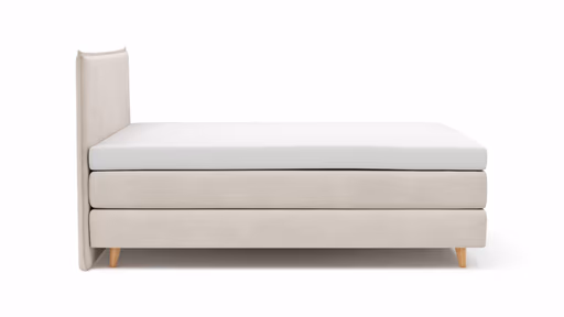 Boxspringbett Aspö - Liegefläche ca. 180x200 cm, Stoff, Ecru