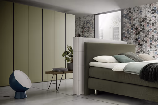 Drehtürenschrank Loretto - B ca. 280 cm, Lack matt, Safrangelb