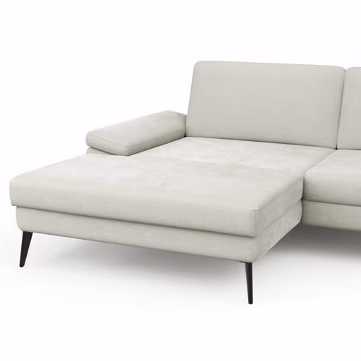 Ecksofa Houston - Longchair groß links mit 1,75-Sitzer, inkl. Sitztiefenverstellung und Armlehne klappbar, Stoff, Natur