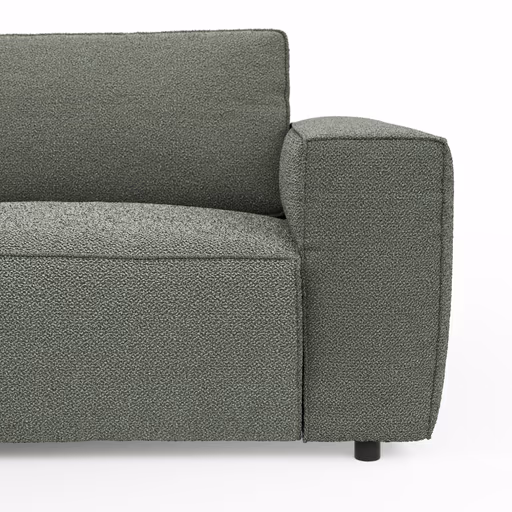 Ecksofa Lilaia - 1,5-Sitzer Tief, Ecke, 2-Sitzer rechts, Stoff, Olivgrün