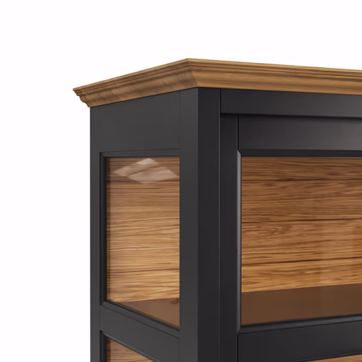 Buffetschrank Louisiana - mit Schiebetüren, teilmassiv, Schwarzgrau