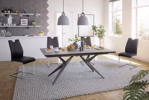 Freischwinger MERVE - Leder, Schwarz