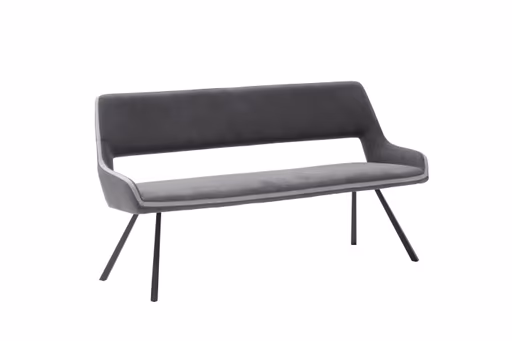 Polsterbank - Breite ca. 175 cm, Stoff Dunkelgrau/Grau