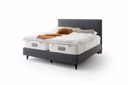 Boxspringbett Navelli 1 - Liegefläche ca. 180x200 cm, Stoff, Grau