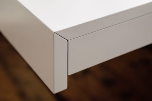 Schreibtisch - Nussbaum, Natur, Lack, Weiß