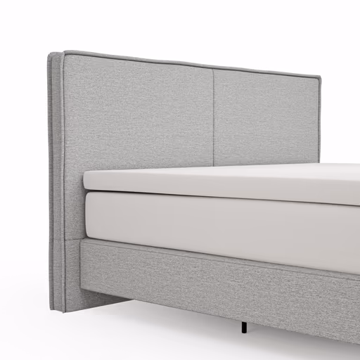 Boxspringbett Alpin - Liegefläche ca. 180x200 cm, Stoff, Grau